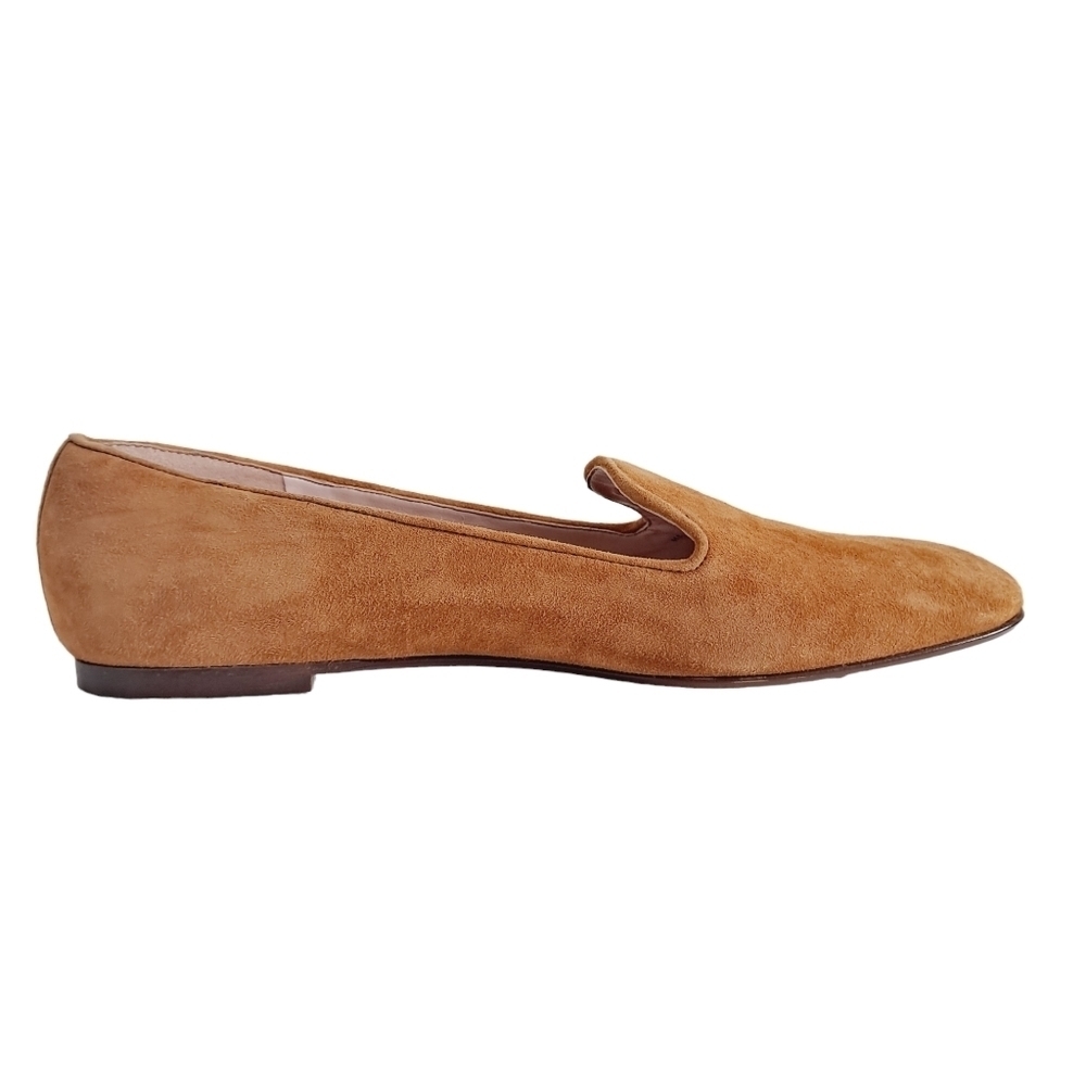 SOLD J. Crew women's Suede Smoking slip on camel tan loafer shoes size 8 - Picture 9 of 15